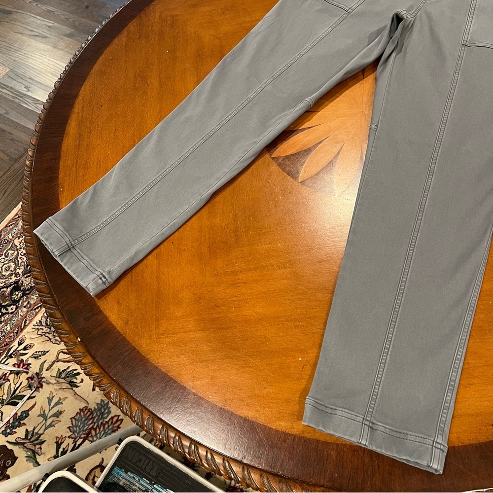 SPANX Stretch Twill Straight Leg Pant Hazy Blue Gray Large Pull On Relaxed - Picture 7 of 16